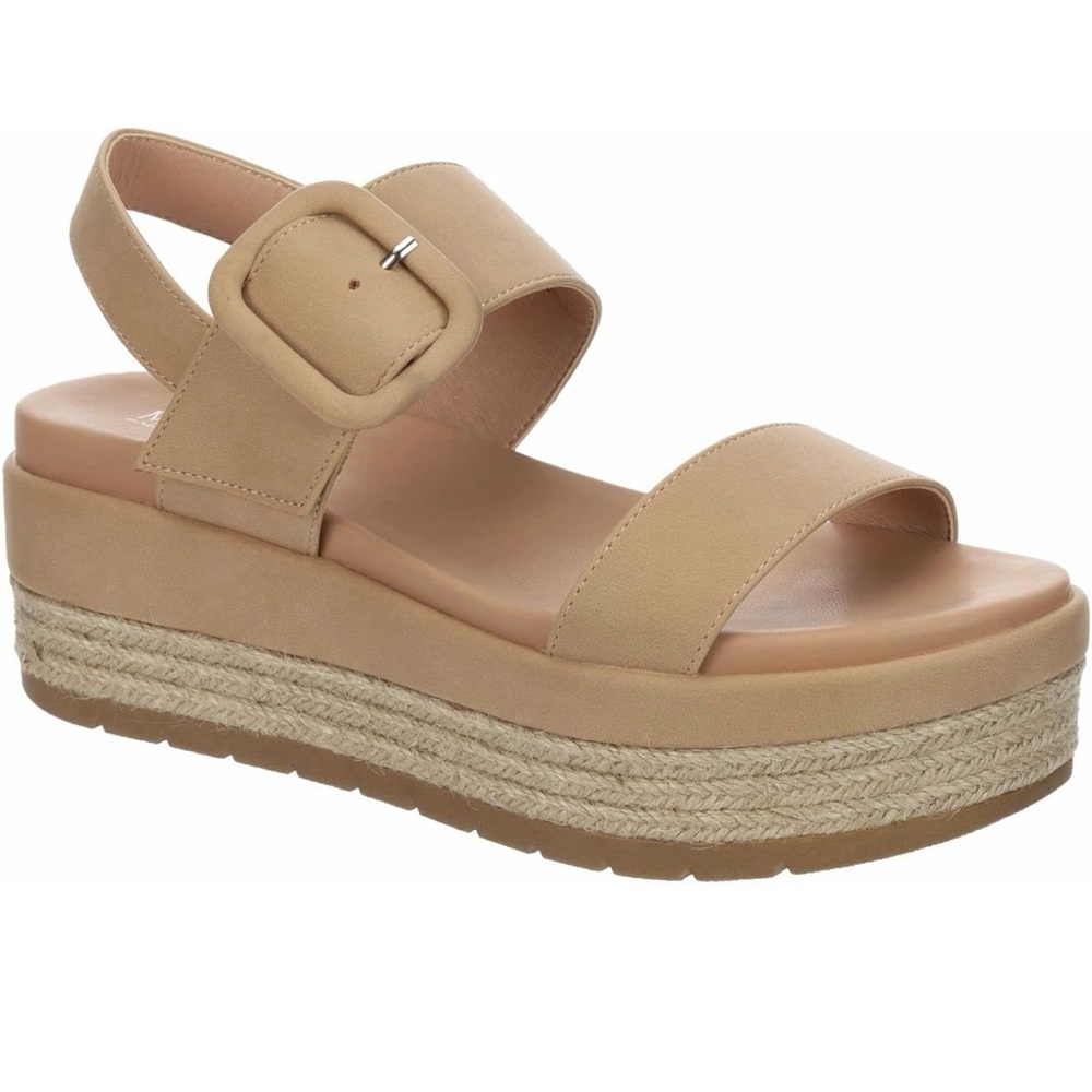 Michael Shannon Tan Espadrille Platform Sandals